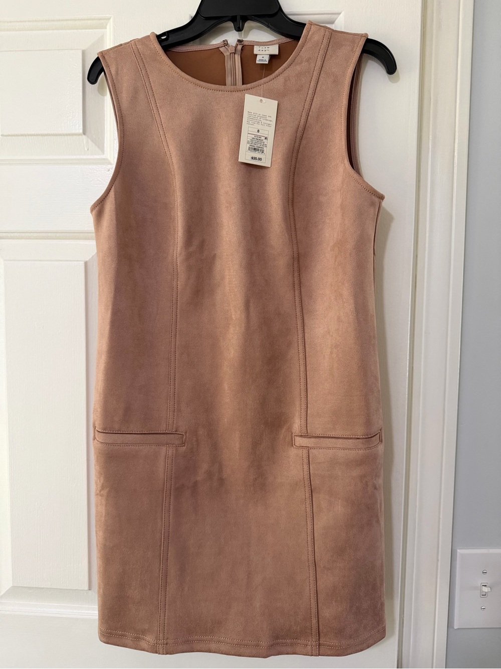 a new day Blush Taupe Faux Suede Sleeveless Mini Dress